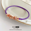 Wholesale Bracelet Artificial Leather Geometric Zirconia Horseshoe Buckle Retro Highend Fashion