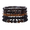 Wholesale Bracelet Coconut Shell And Wood Beaded Geometric Handmade Unisex Jewelry