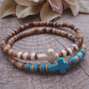 Wholesale Bracelet Coconut Shell Wood Slice Turquoise Geometric Handmade