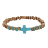 Wholesale Bracelet Coconut Shell Wood Slice Turquoise Geometric Handmade