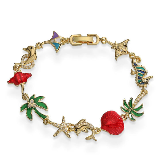 Wholesale Bracelet Copper Animal Zodiac Oil Dropping Coconut Shell Stitching For Women