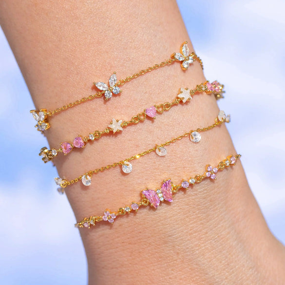 Wholesale Bracelet Copper Butterfly Bow Shape Electroplating Sweet Animal Style Women's Hand Jewelry