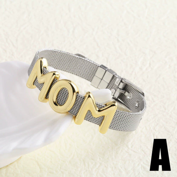 Wholesale Bracelet Copper Electroplated Letter Shaped Simple Style For Women