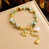 Wholesale Bracelet Copper Electroplating Heart Crown Baby Elephant Star Natural Stone Beaded