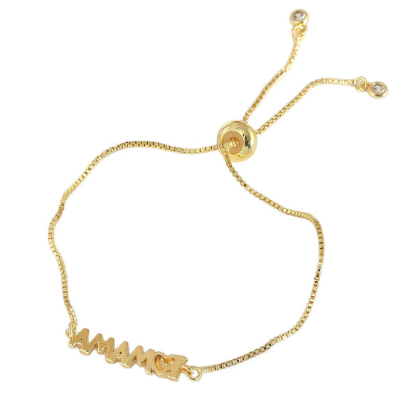 Wholesale Bracelet Copper 22K Gold Colorpreserving Electroplated Heartshaped Letter Minimalist Jewelry For Women