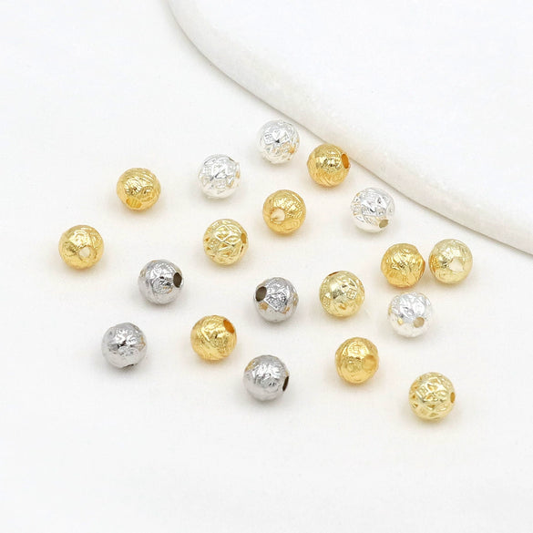 Wholesale Bracelet Copper 18K Gold Plated Patterned Round Bead Braided Jewelry Accessories