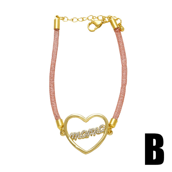 Wholesale Bracelet Copper Love Heart Shape Electroplating For Women