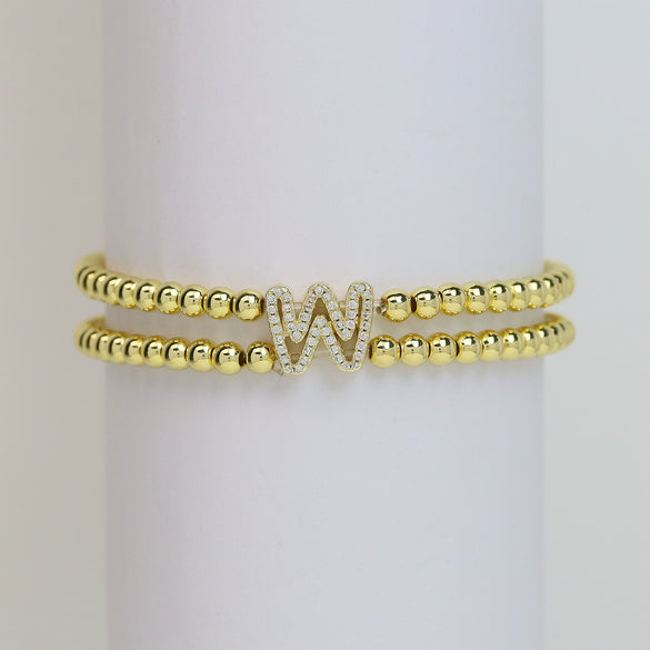 Wholesale Bracelet Copper Plated Gold Cute Letters Pattern Electroplating For Women