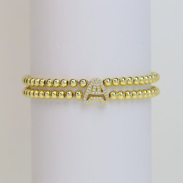 Wholesale Bracelet Copper Plated Gold Cute Letters Pattern Electroplating For Women