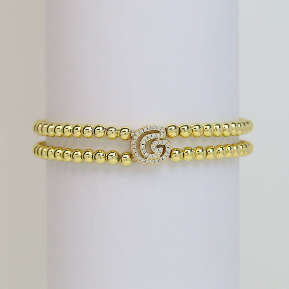 Wholesale Bracelet Copper Plated Gold Cute Letters Pattern Electroplating For Women