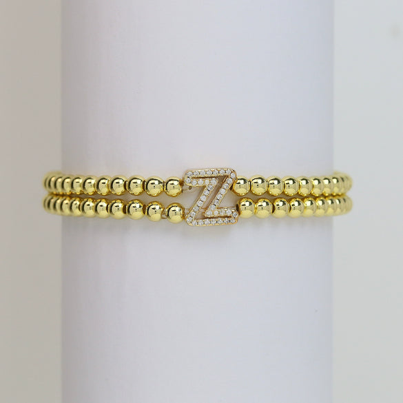 Wholesale Bracelet Copper Plated Gold Cute Letters Pattern Electroplating For Women