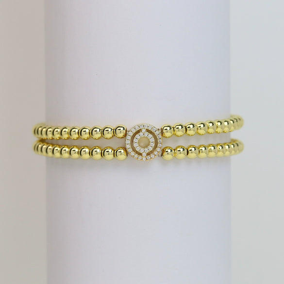 Wholesale Bracelet Copper Plated Gold Cute Letters Pattern Electroplating For Women