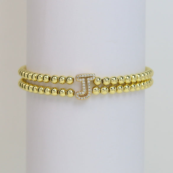 Wholesale Bracelet Copper Plated Gold Cute Letters Pattern Electroplating For Women