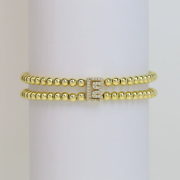 Wholesale Bracelet Copper Plated Gold Cute Letters Pattern Electroplating For Women