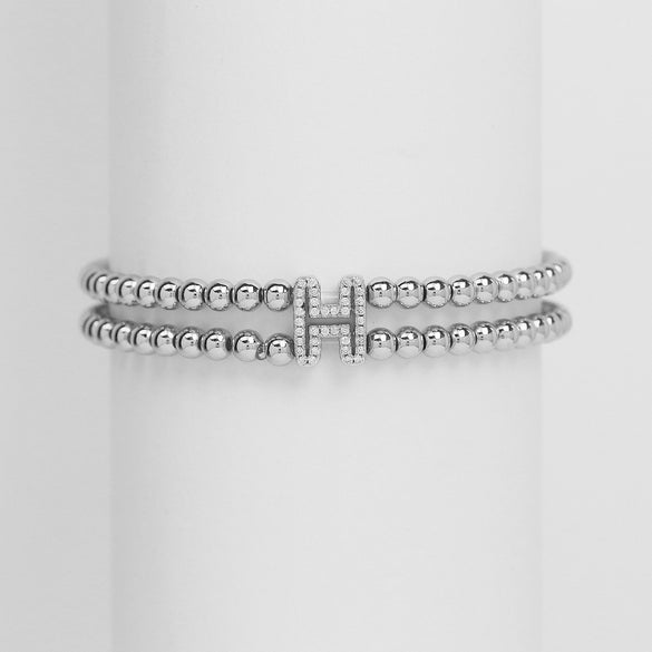 Wholesale Bracelet Copper Plated Gold Cute Letters Pattern Electroplating For Women