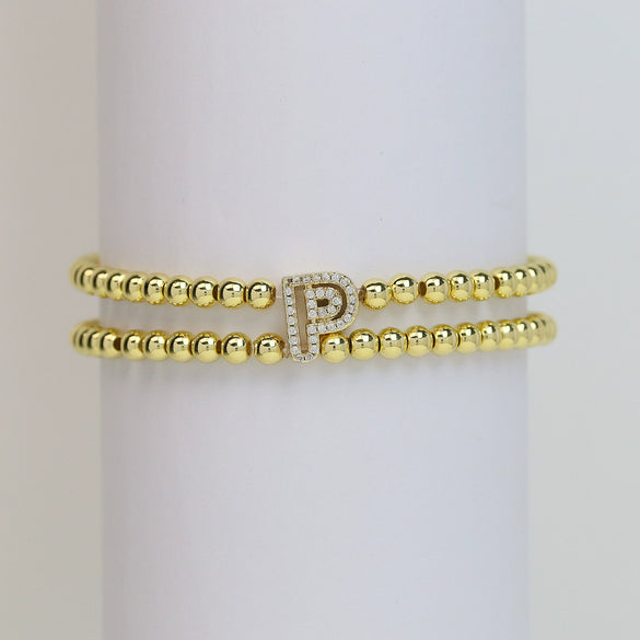 Wholesale Bracelet Copper Plated Gold Cute Letters Pattern Electroplating For Women