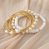 Wholesale Bracelet Copper Plated Pearl Gold Beaded Geometric Minimalist Style For Women