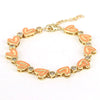 Wholesale Bracelet Gold Plated Copper Inlaid With Zircon Love Peach Heart Bohemian Style