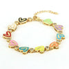 Wholesale Bracelet Gold Plated Copper Inlaid With Zircon Love Peach Heart Bohemian Style