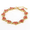 Wholesale Bracelet Gold Plated Copper Inlaid With Zircon Love Peach Heart Bohemian Style
