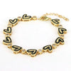 Wholesale Bracelet Gold Plated Copper Inlaid With Zircon Love Peach Heart Bohemian Style