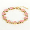 Wholesale Bracelet Gold Plated Copper Inlaid With Zircon Love Peach Heart Bohemian Style