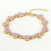 Wholesale Bracelet Gold Plated Copper Inlaid With Zircon Love Peach Heart Bohemian Style
