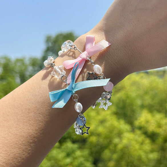 Wholesale Bracelet Imitation Pearl Bow Star Heart Geometric Electroplating Women's
