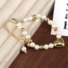 Wholesale Bracelet Jewelry Copper Beads Shell Beads Gold Plated Heart Pattern Elegant Highend Retro Style For Women