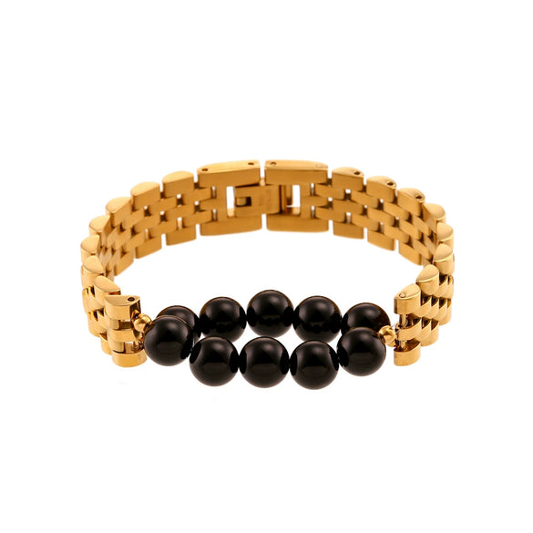 Wholesale Bracelet Jewelry Stainless Steel Geometric Splicing Retro Fashion Electroplated For Women