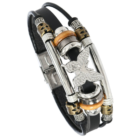 Wholesale Bracelet Leather Geometric Vintage Animals Handmade Couple Style