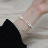Wholesale Bracelet Natural Baroque Freshwater Pearl Handwoven Doublelayer S925 Silver Geometric Design For Women