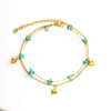 Wholesale Bracelet Natural Gravel Titanium Steel Heart Shape Electroplating For Women