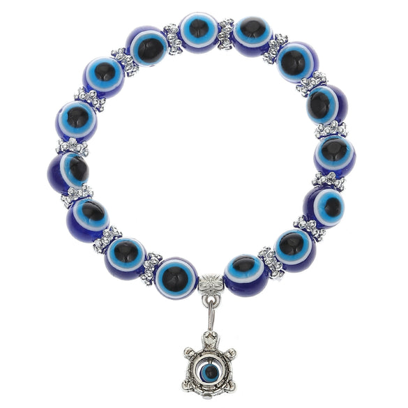 Wholesale Bracelet Resin Round Beads Devil's Eye Butterfly Love Fatima's Hand Pendant Handmade Unisex