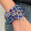 Wholesale Bracelet Resin Round Beads Devil's Eye Butterfly Love Fatima's Hand Pendant Handmade Unisex