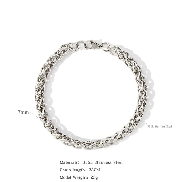 Wholesale Bracelet Retro Stainless Steel Electroplating Letters Numbers Text Unisex