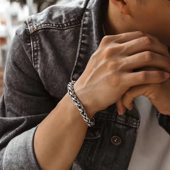 Wholesale Bracelet Retro Stainless Steel Electroplating Letters Numbers Text Unisex