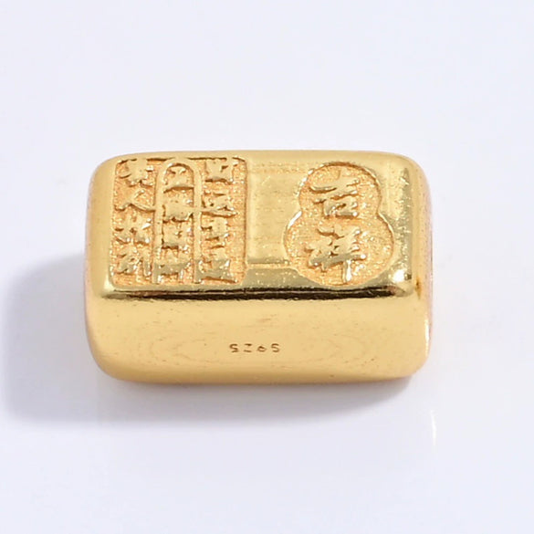 Wholesale Bracelet S925 Silver Fiveway God Of Wealth Square Bead Electroplated