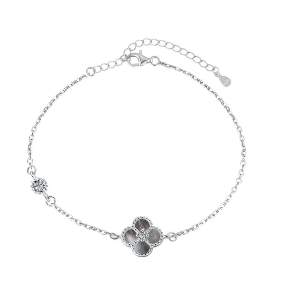 Wholesale Bracelet S925 Sterling Silver Geometric Good Luck Clover Electroplated For Women