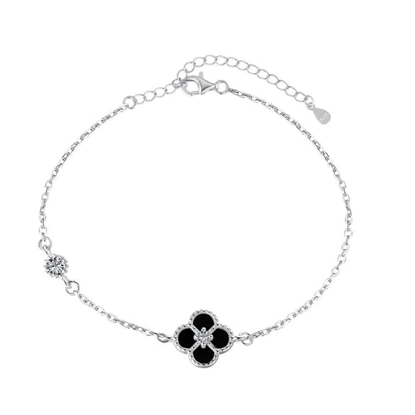 Wholesale Bracelet S925 Sterling Silver Geometric Good Luck Clover Electroplated For Women