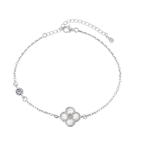 Wholesale Bracelet S925 Sterling Silver Geometric Good Luck Clover Electroplated For Women