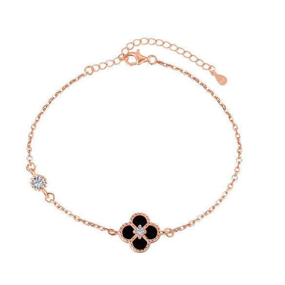 Wholesale Bracelet S925 Sterling Silver Geometric Good Luck Clover Electroplated For Women