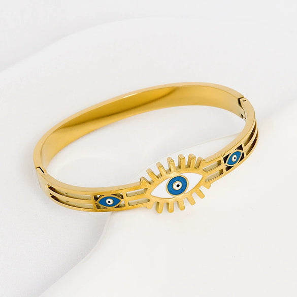 Wholesale Bracelet Stainless Steel Eye Enamel Electroplating Sweet And Cool Style