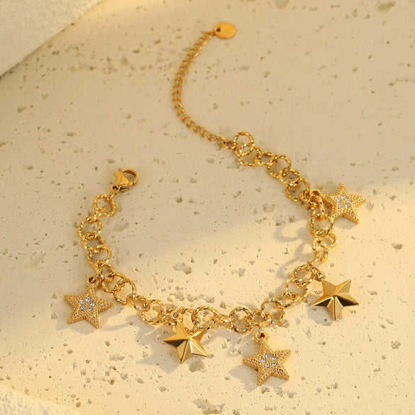 Wholesale Bracelet Stainless Steel Geometric Butterfly Flower Pendant Electroplating Fashion Design For Women