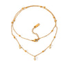 Wholesale Bracelet Stainless Steel Geometric Double Layer Stacked Bead Chain Electroplated