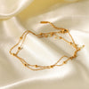 Wholesale Bracelet Stainless Steel Geometric Double Layer Stacked Bead Chain Electroplated