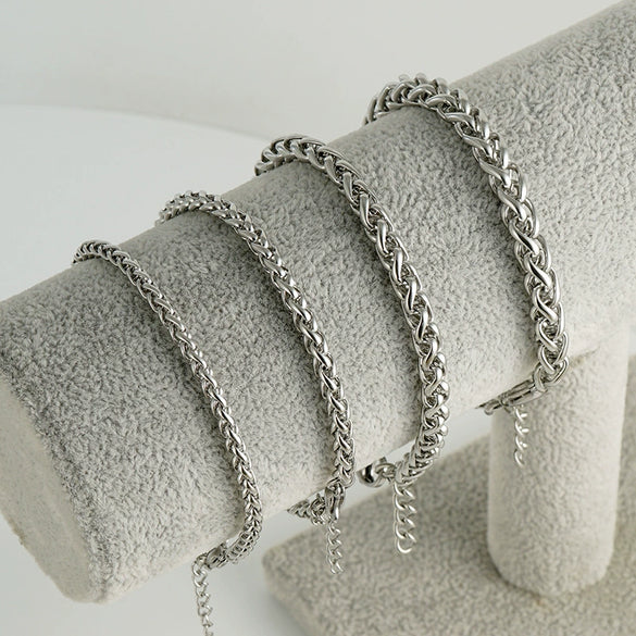 Wholesale Bracelet 316L Stainless Steel Geometric Electroplating Unisex Hiphop Trendy High Street