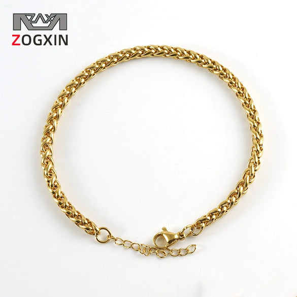 Wholesale Bracelet 316L Stainless Steel Geometric Electroplating Unisex Hiphop Trendy High Street