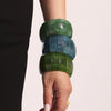 Wholesale Bracelet 316L Stainless Steel Geometric Emerald Green Natural Stone Elastic Rope Electroplating Light Luxury Highend Simple And Elegant