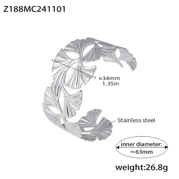 Wholesale Bracelet Stainless Steel Geometric Flower Hollow Opening Electroplated
